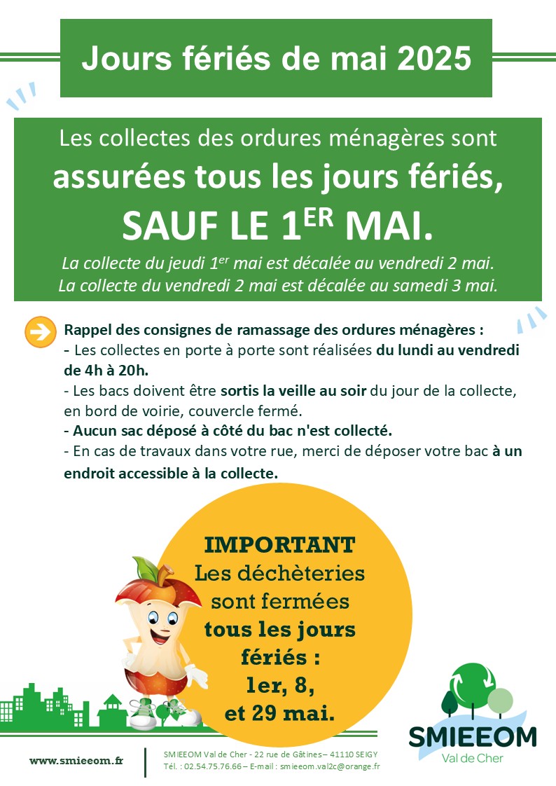 décheteries : Collecte mai 2025